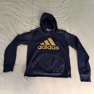 Adidas Dark Purple Hoodie with Gold Emblem - S